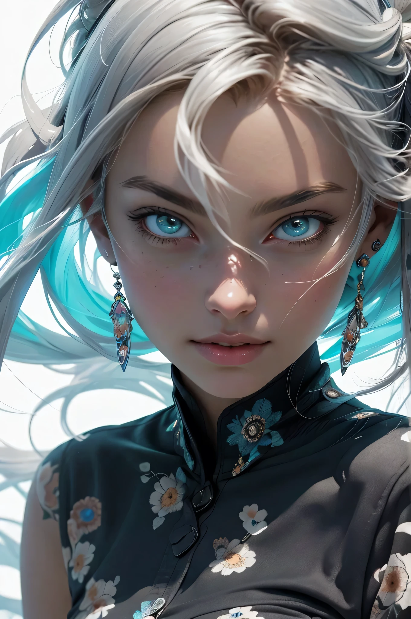 (((masterpiece))), (((best quality))), ((ultra-detailed)), (hyperrealistic), (highly detailed CG illustration), ((an extremely delicate and beautiful)),cinematic light, Create a stunning anime artwork that is currently trending on ArtStation, showcasing exquisite beauty and captivating aesthetics. The art piece should be highly detailed, featuring a compelling character and a visually appealing environment.
The character in the artwork is a graceful and enchanting figure, radiating an aura of elegance. Pay close attention to intricate facial features, such as mesmerizing eyes with vibrant colors and delicate shading.
The character's clothing should be designed with elaborate patterns, flowing fabrics, and rich textures, reflecting a blend of fantasy and contemporary fashion.
Place the character in a captivating ethereal environment that enhances the overall appeal of the artwork. a mystical realm filled with magical elements. Incorporate vibrant colors, dynamic lighting, and detailed background elements to create a sense of depth and immersion.
Consider the latest trends in anime art, such as incorporating unique lighting effects, exploring creative composition techniques, or experimenting with unconventional color palettes.
Take inspiration from the top artists on ArtStation and their exceptional execution of various art styles and themes. Camera: Choose an angle that highlights the character's beauty and the immersive environment. Lighting: Utilize atmospheric lighting techniques to create depth and mood. Resolution: Aim for a high-resolution artwork to showcase intricate details and clarity. Art Inspirations: Seek inspiration from the trending artists on ArtStation, exploring different styles, genres, and themes.