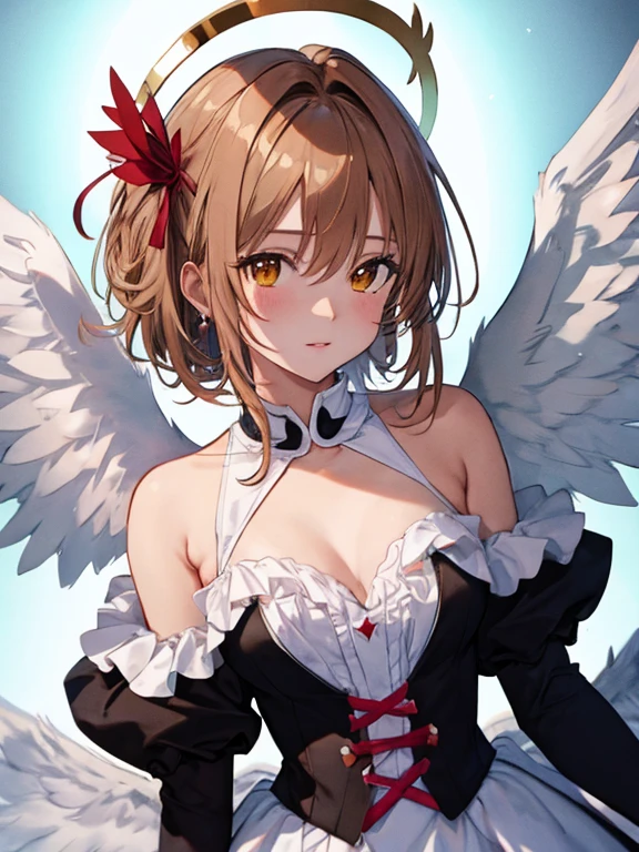 Archangel, Angel Halo, Michael, Eight wings, Card Captor Sakura_Sakura Kinomoto, uhd, retina, masterpiece, ccurate, anatomically correct, textured skin, super detail, high details, high quality, best quality, highres, 4K