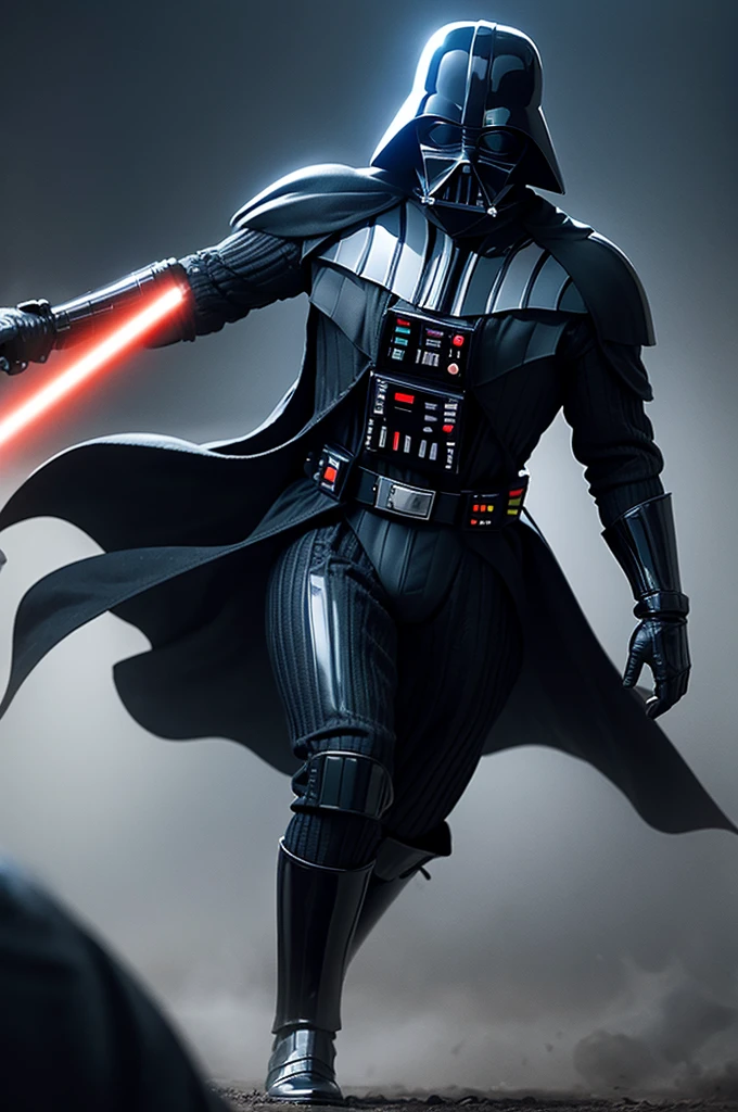 Darth Vader fighting an army