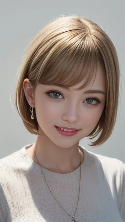 (Highest quality、8K、32k、masterpiece)、(Realistic)、(Photorealistic:1.2)、(High resolution)、Very detailed、Very beautiful face and eyes、1 Girl、Round and small face、Narrow waist、Delicate body、(close、Highest quality、High detail、Rich skin detail)、(Highest quality、8K、Oil paint:1.2)、Very detailed、(Realistic、Realistic:1.37)、Bright colors、(((blonde)))、(((Bust Shot)))、(((short hair)))、(((White wall background)))、(((White wall background)))、(((She has a happy expression)))、(((I'Laughter)))、(((Wearing a red T-shirt)))、(((A T-shirt with English written on the chest.)))、(((Look straight ahead)))、(((blondeです)))、(((It'Blonde)))、(((The skirt is short)))、(((Teeth are visible)))、(((Hands are above the head)))、