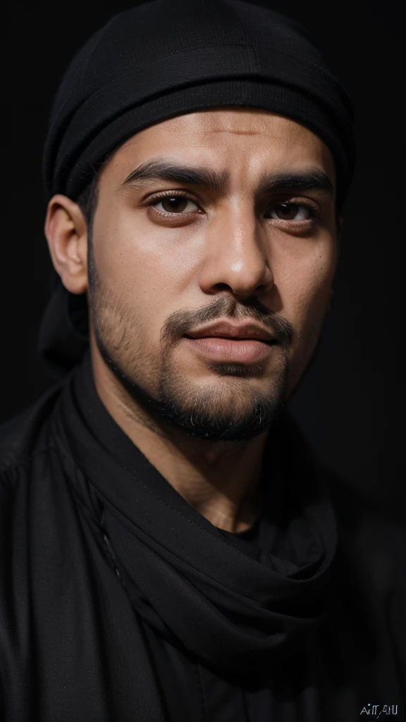 8k Man with beard and headscarf, saadane afif, Inri Cristo, emad mostaque, profile image, Prophet Elijah, mohamed chahin, 8k inspired by Jesus Christ Mohamed Reda, profile picture 1024px, 8k image very low quality, Moises