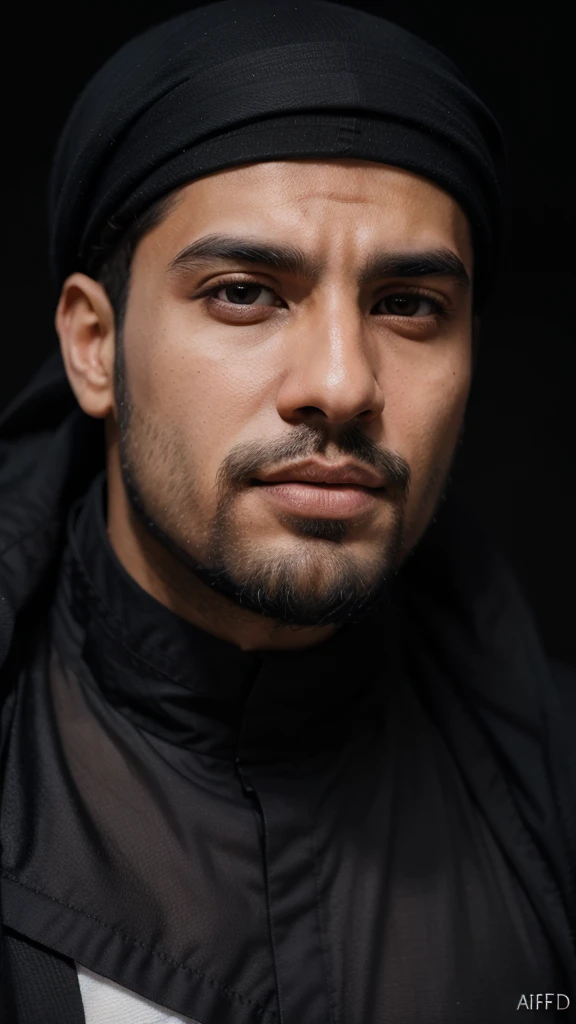 8k Man with beard and headscarf, saadane afif, Inri Cristo, emad mostaque, profile image, Prophet Elijah, mohamed chahin, 8k inspired by Jesus Christ Mohamed Reda, profile picture 1024px, 8k image very low quality, Moises