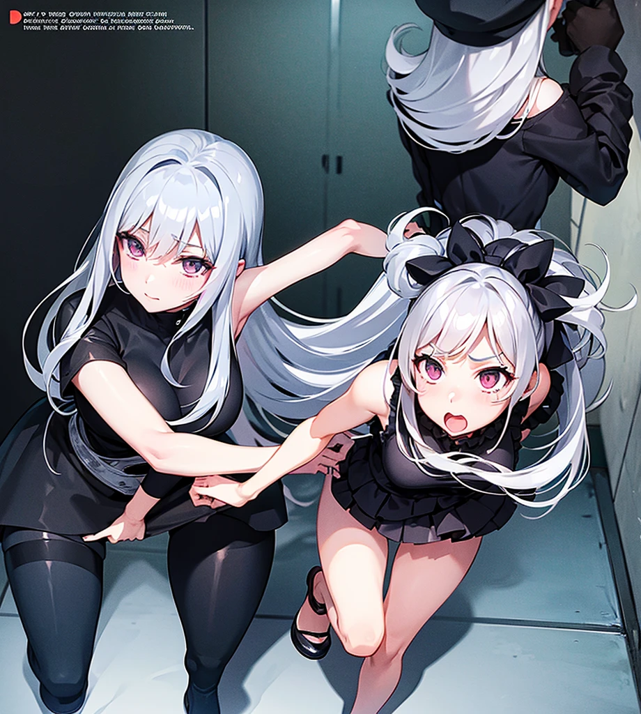 Kanzaki Ranko Silver hair Twin drill Naked Pushing a girl to the floor Inserting a man&#39;s penis into a woman&#39;s penis Sex Crying