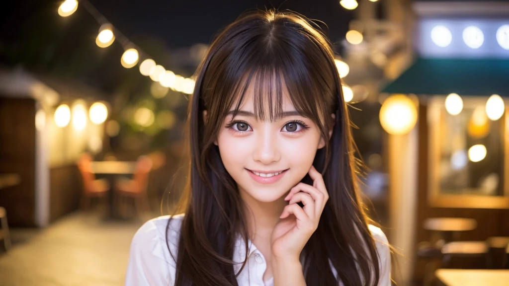 Cute girl working at a cafe terrace Japanese 19age
Professional Lighting Digital SLR Beautiful and elaborate face Perfect and beautiful face Big eyes Smile ショートカット