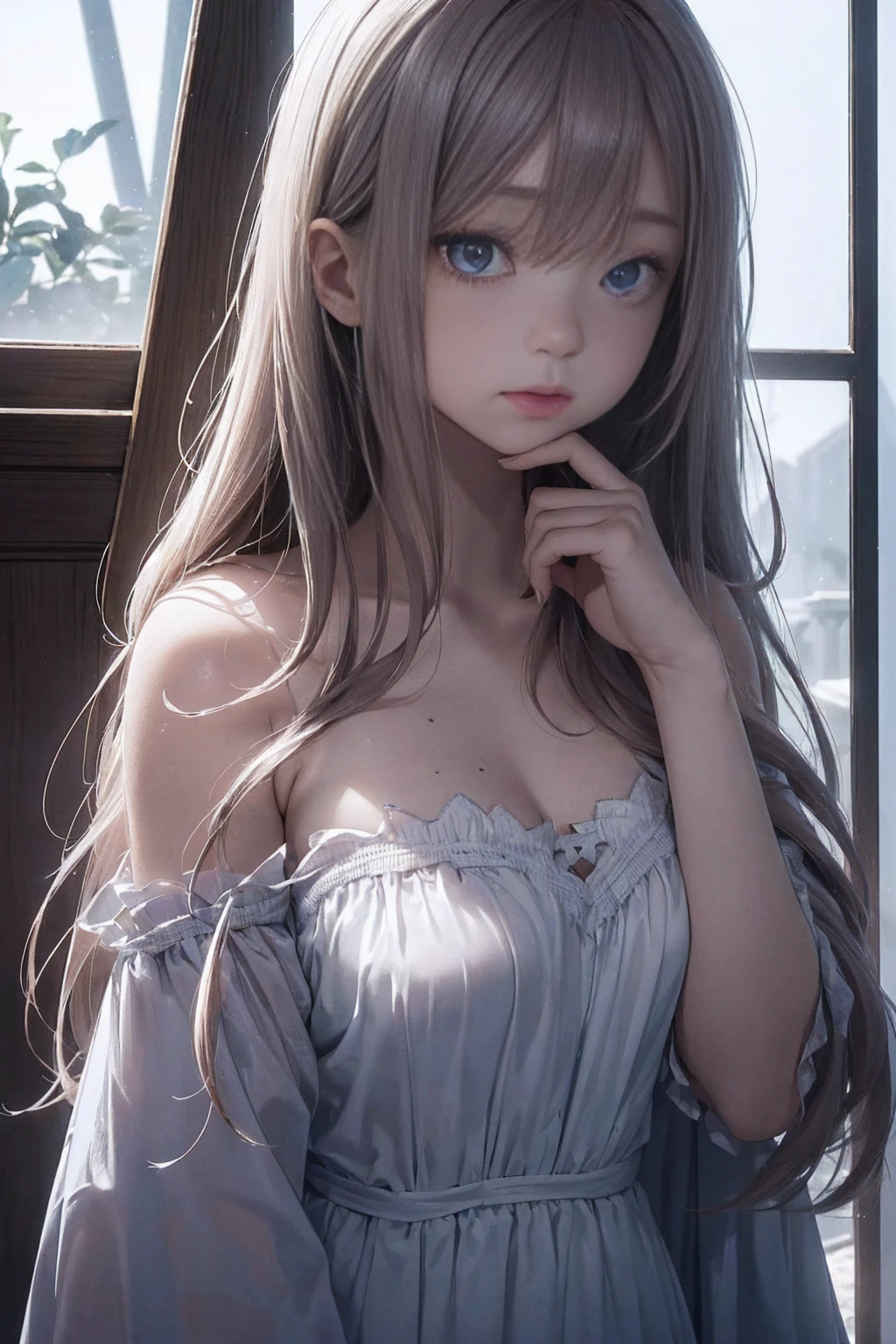 ((1 Female, 1 person, Solitary) Alice,  Humanity, Long curly blond hair, blue eyes, freckle, teenager, 18 years, Rebirth_ongoing) (Main Part, Super detailed, 8K, (HD, Sunlight:0.5, Soft_shadow:0.5, atmosphere_light, 8K, 4K, Surrealism, elegant, ((((Appearance)))), Soft Ton, 柔和的light))(((Dark, Chiaroscuro)))