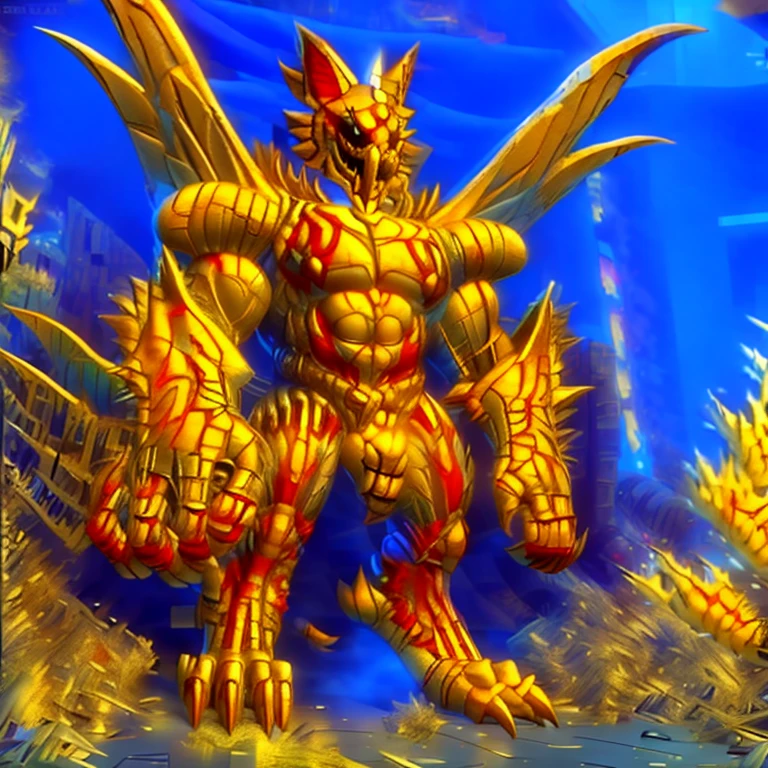 (masterpiece. official art. 8k. best quality. detailed full body. full body.)
(situation 1 : dominating The Phoenix Wolf. The Phoenix Wolf is over 1000 meters long. focus GIANT mechanical Muscular The Phoenix Wolf is trampling the car. Looking down.)
(situation 2 :smoke and flames rising from the destruction in the city)
(Additional details 1: Wearing golden Armor. Cape. Helmet. real texture material. whole body shines like metal. emphasizes the muscles. suit fully made of metal.Robotic suit).
(Additional details 1.5: The arms are golden. The lower half of the body is golden. The wolf-shaped helmet has sharp fangs. The whole body is golden. The chest area is also golden. There is a ring above the head.).
(Additional details 2: Detailed head. Detailed Body. Detailed abs. gigantic muscles. HYPER MUSCLES. Gigachad Muscular. big muscle. pecs. triceps. traps. unusually developed muscular body. body full of huge muscles. showing off muscles. pectorales enormes. Exaggeratedly huge muscles. huge muscles. long legs.).
(Additional details 3: Spread wings. It has wings. The claws are sharp. Sharp teeth.). He is laughing defiantly. The claws are sharp. Sharp teeth.).
(Additional details 3.5 : nj5furry, He is laughing defiantly. medieval armor.).
(Additional details 4: golden dick, golden cock, golden hyper penis. hyper golden penis. big penis)
Armored Flazzard