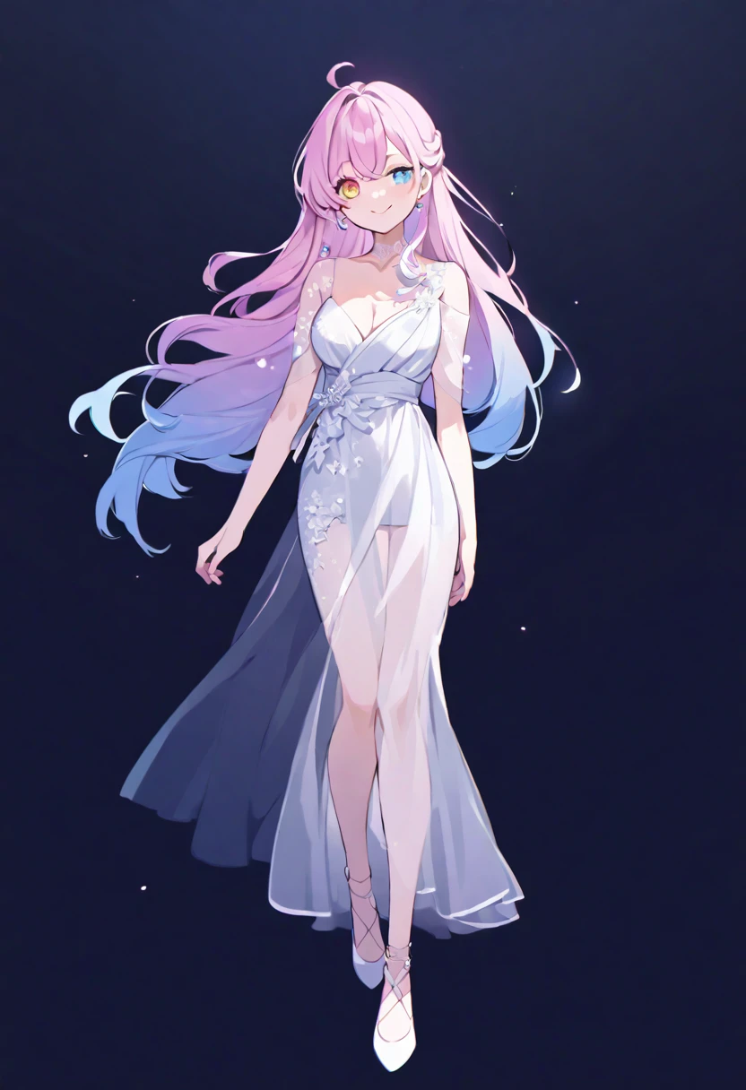 (muste piece), (best quality), very detailed eyes, expressive eyes, perfect face, very detailed face, highly detailed face, beautiful girl, 8K, beautiful girl, white background, delicate and beautiful face and eyes, dark intense shadow,
1 girl, vtuber style, cool girl, hololive, HimemoriLuna, heterochromia, long hair,, see-through:evening dress, big chest, cropped shoulders, clavicle, one eye close winking, smile, (full body), standing,
