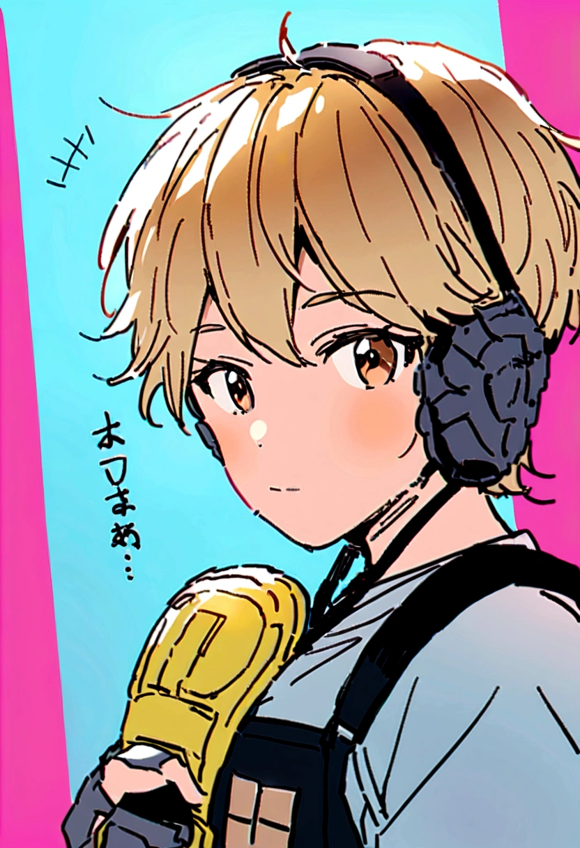 baseballユニフォーム,左手にbaseballグローブ,court,catcher,baseball防具,Forgetful Battery,youth,Blonde,Refreshing Youth,View from the side,morning,Koshien,Background is blue,baseball,View from the side,Blue background,Outdoor