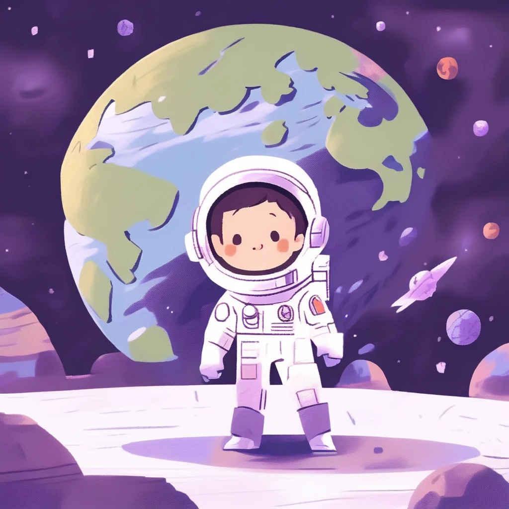 children's picture books,crayon paintings,white background,simple background,
A in space, facing the camera, earth planet in background, slowly approaching, with high definition and quality,