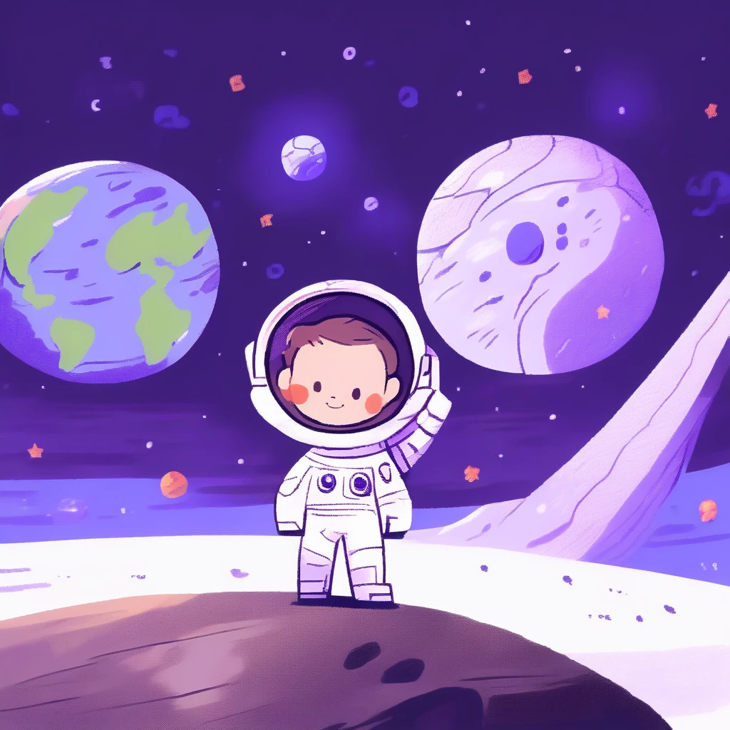 children's picture books,crayon paintings,white background,simple background,
A in space, facing the camera, earth planet in background, slowly approaching, with high definition and quality,