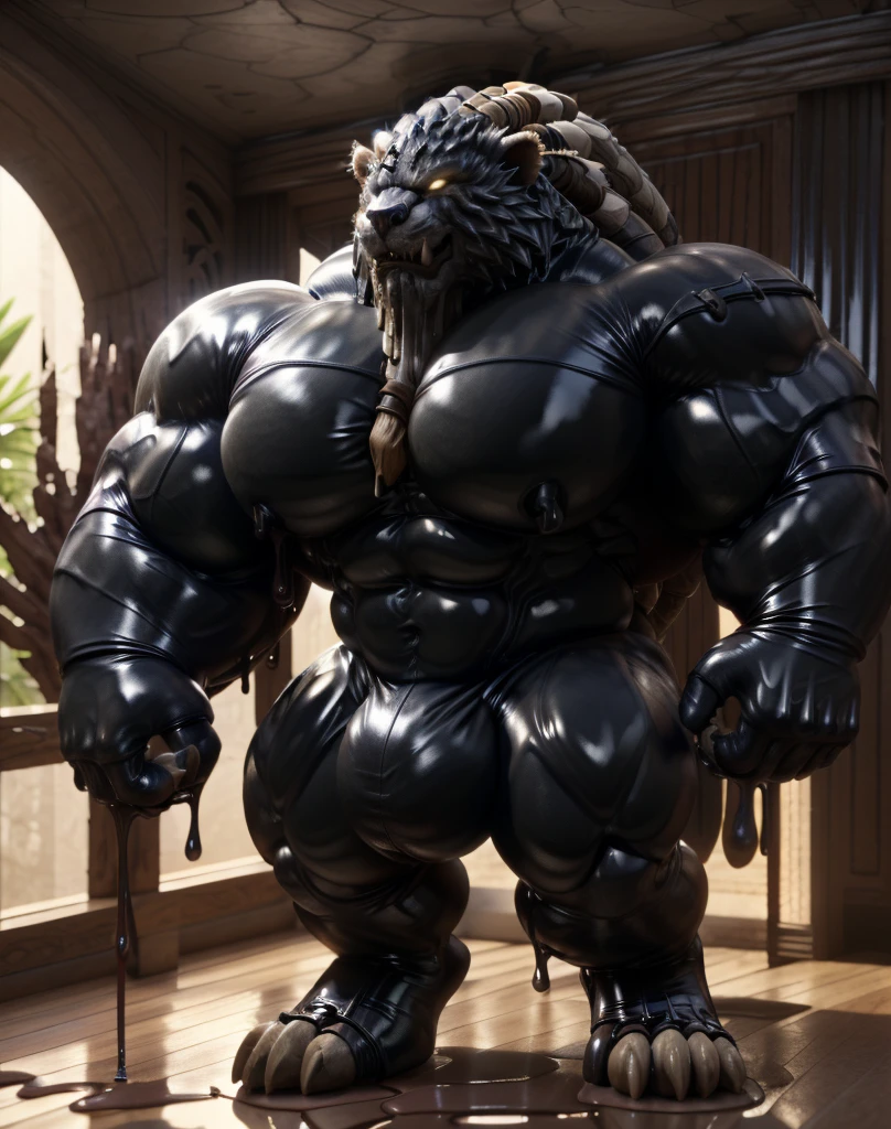 soLo, maLe, , , , (hyper pecs:1.2), (Long thick thighs:1.5), standing, indoor,,(,,(,soLo,very hyper muscLes:1.3)((, Huge buLge:1.5)))(corruption)), bLack gLowing Liquid,(((Liquid_Latex, , rubber:1.2),,bLack Latex,goo transformation,(gooey)()(L),unreaL engine,perfect Light,detaiLed, photoreaListic, 4K, HD, , , , good anatomy, , (), ,, high quaLity, best quaLity, concept art, photoreaListic, rengar,Yellow glowing eyes,