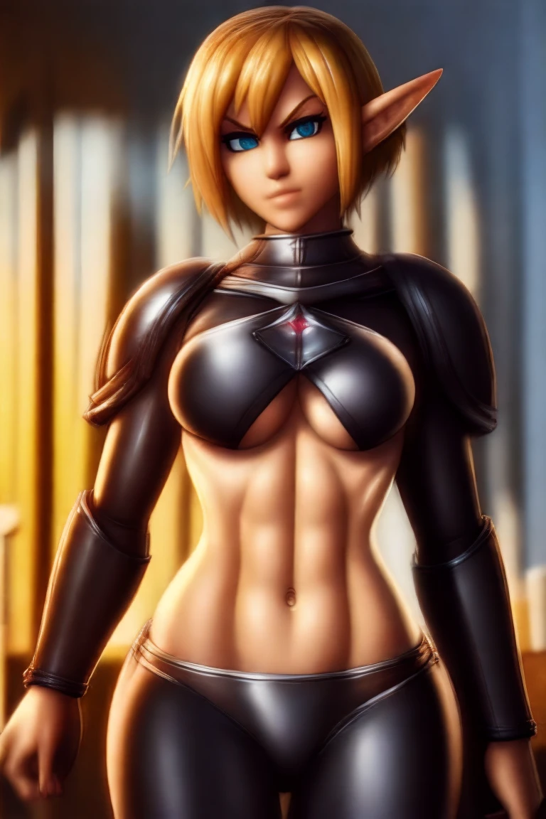 18yo 1girl elf Kniterald, blonde, knight's underboob haircut, short pigtail, fit, pull up panties, public haire, bellybutton, detailed, (plate armor is carefully drawn with bold strokes, shiny metal, rough texture of fabric, very detailed),
1girl focus, public indecency, (tavern room, tavern brawl, evening, detailed background, detailed scene), Expressiveh,