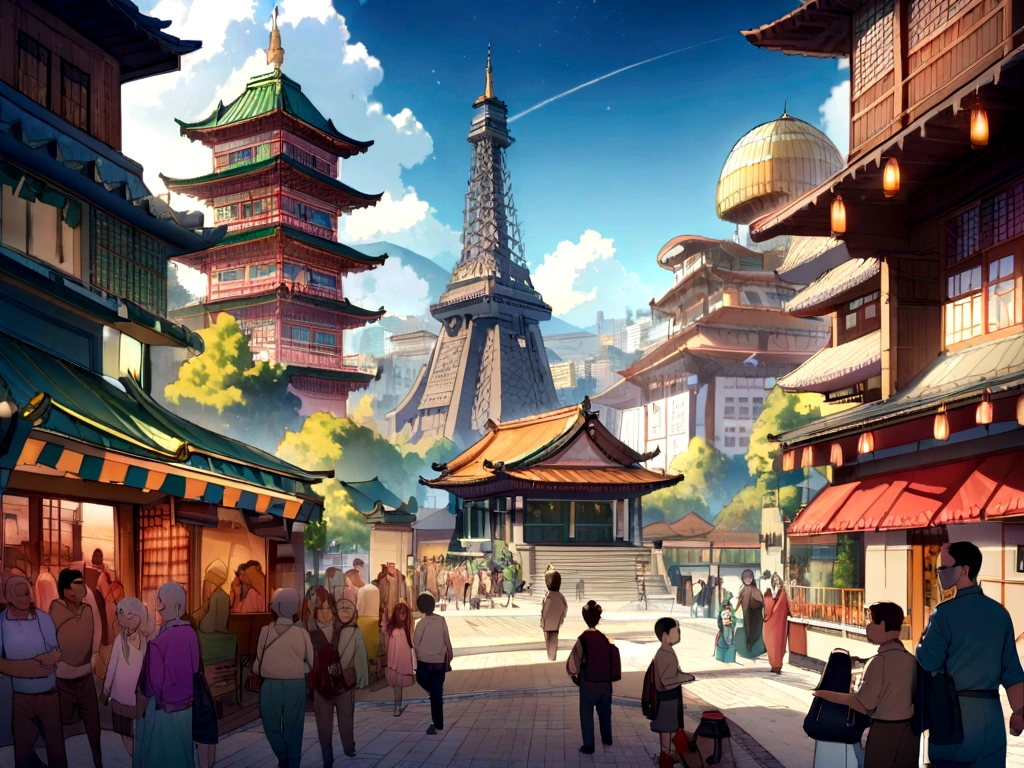 A high resolution,Breathtaking, Large-scale Chinese scenes,majestic architecture,The Great Socialist Era,A thriving society,Self-sufficient community,People live in harmony,Industrious workers,Wealthy citizens,Bustling city streets,A vibrant market,Happy family,Outdoor activities,Beautiful park and gardens,Welcoming public spaces,Elegant boulevards,Impressive statues and monuments,picturesque landscape,vast blue sky,Serene countryside,Tranquil rivers and lakes,lush green forest,Prolific farmland,Modern factory,Futuristic technology,Innovation infrastructure,High-rise buildings,Glittering glass windows,Sparkling lights at night,Efficient transport system,State-of-the-art trains and subways,Clean and tidy neighborhood,A bustling cultural and educational center,Gorgeous theaters and concert halls,Rich artistic heritage,Colorful festivals and parades,Celebrate achievements,Ethnic diversity lives in harmony,A unified national identity,Take pride in socialist values,A strong sense of community,The people are united,Inspirational promotional posters,Soaring motivational speeches,Strong and determined leader,Majestic waved proudly,An eternal symbol of unity and progress simples cartoon