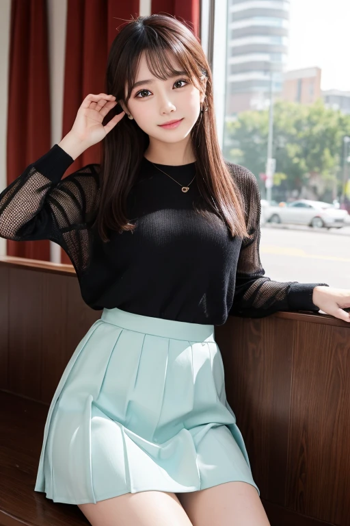Cute Girls､high school girl､Idol､mini skirt､See-through､sit