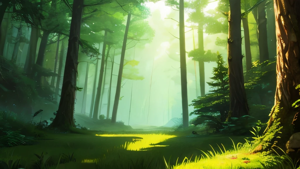 an forest background, (best quality,medium,highers), vivid colors, fantasy style