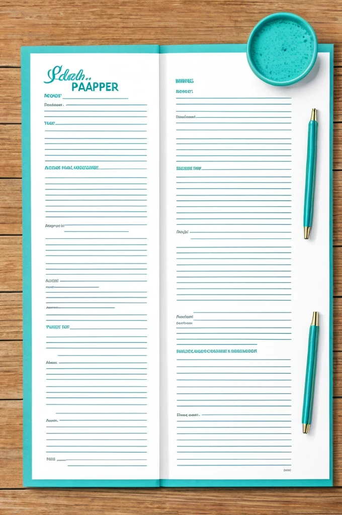 turquoise paper page