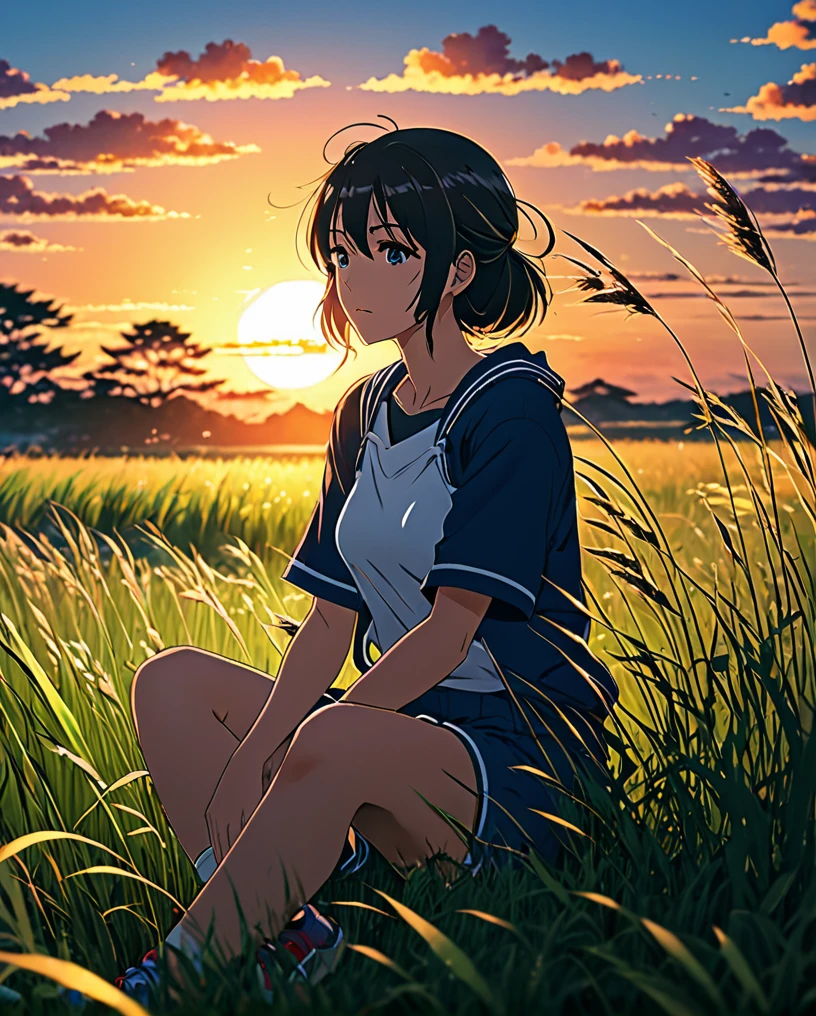 The classic BNR34 Sports、Anime scenery of a girl sitting in tall grass with a sunset in the background.Beautiful anime scene, Beautiful anime peace scenes, Makoto Shinkai Cyril Rolland, Beautiful anime scene, Awesome Wallpapers, Anime Art Wallpapers 8K, Anime Background, artistic Anime Background, anime wallpaper 4k, Anime Art 4K Wallpaper, Anime Wallpaper Art 4k,