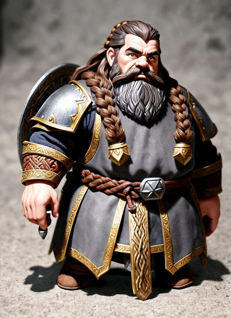 Dwarf in full grey armor, medieval fantasy dwarf, stark, plumpness, with light brown hair and a long braided beard, wearing full plate armor, a mad look, fully body, standing alone, fancy, Dwarf Medieval RPG, Closeup portrait of a dwarf with a braided beard, Dwarf braided beard, 4 k image, 超A high resolution, inside royal dwarf hold, High details, best qualityer, 16K, [ultra detaild], master part, best qualityer, (extremely detaild), fully body, photorrealistic, arte de fancy, Arte de RPG, d&d art, an image of a dwarf in his hold (intense details, best qualityer), dwarf male fantasy (intense details, master part, best qualityer),(intense details, master part, best qualityer), brown hair, dynamic blue eye color, Ultra Detailed Face (intense details, master part, best qualityer), long beard, brown beard