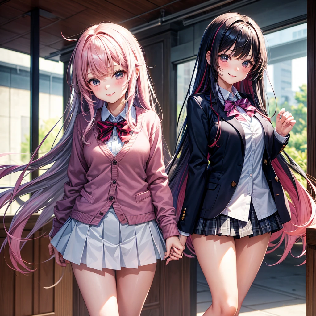 middle School girls，smile，Beautiful girls，The best quality to get you horny，Multi-colored hair，Perfect Girl，Super cute girl，uniform，blazer，School festival，Wearing a cardigan，Long Hair、She has her bangs down，Ultra HD，Young girl，Sex，Naughty Girls，Full body image，Absurd，Beautiful girls，