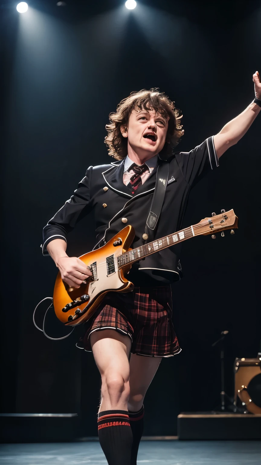 (masterpiece), best quality, (((nude naked nude naked nude naked young teen girl plays a purple guitar and has blond bob hair and wears a mortarboard))), ((old man in black suit stands beside)), music chart on wall, classroom setting, speakers on wall, audio speakers, crowd of old men in black suits in the background,