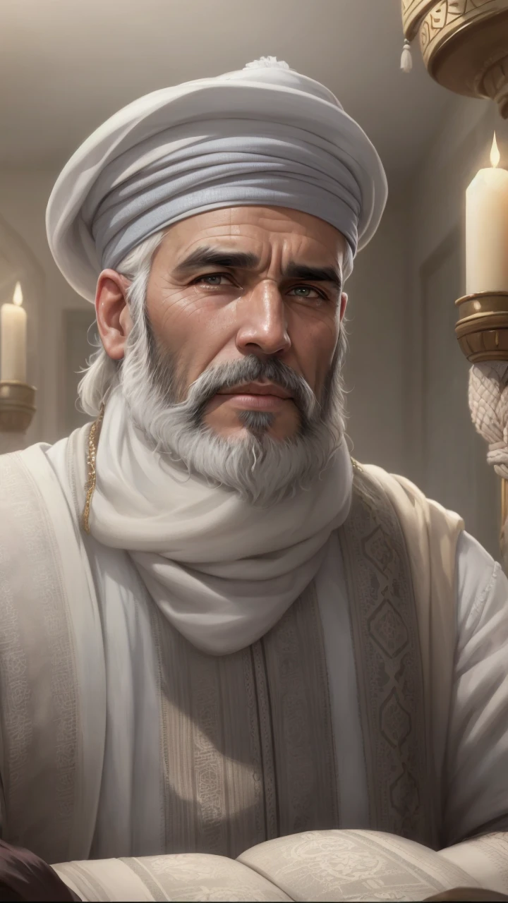 Happy 8k ultra-realistic 45-year-old incredibly handsome brutal men as sheikh, with bright eyes, looking in front of camera, hd portrait, photorealistic