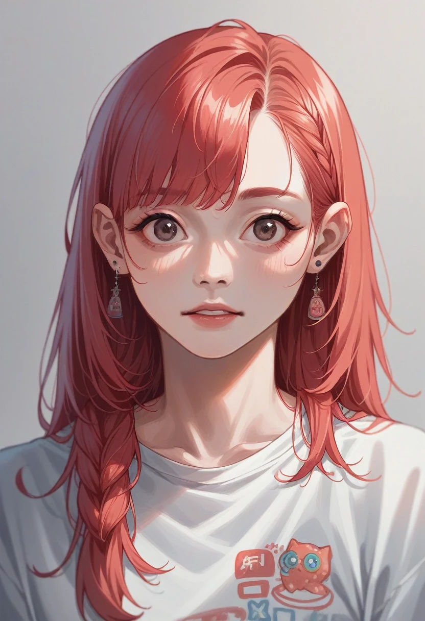 Kehoo, kpop arist, with a red hair girl, alt resulution, dark, realism