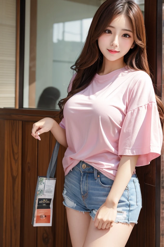 ((Highest quality))、Beauty、Big Breasts、Kawaii Shirt、