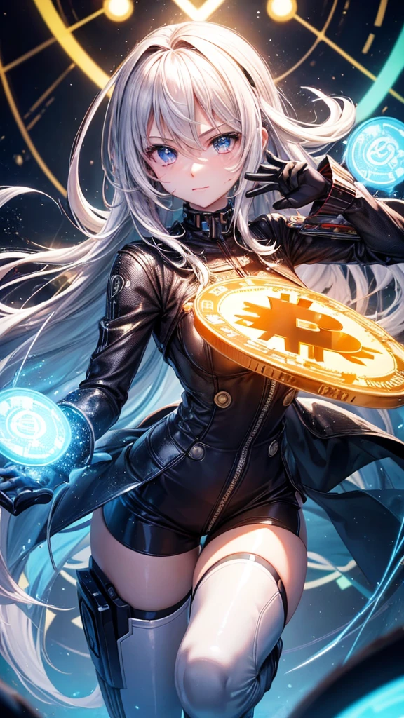 A fantastic cyber world Bitcoin most Rotating or stationary It emits a fascinating light