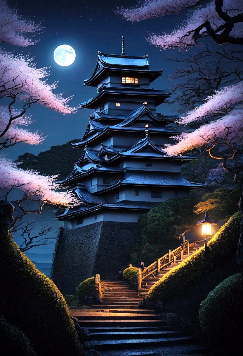 Scary Japanese Castles,night