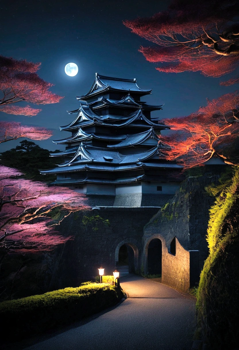 Scary Japanese Castles,night