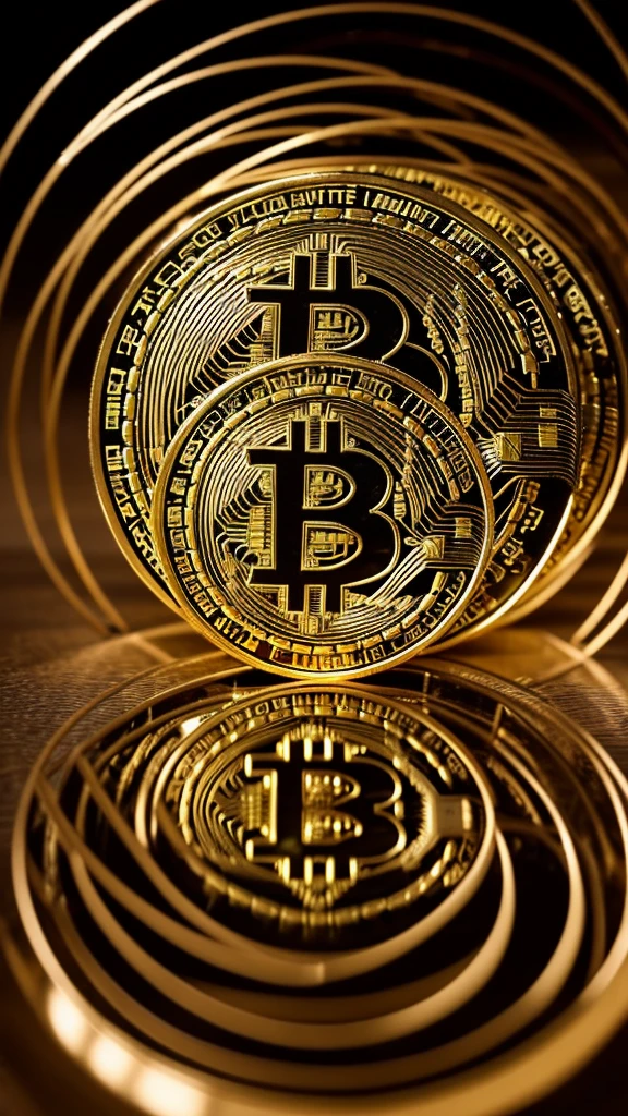 A fantastic cyber world Bitcoin most Rotating or stationary It emits a fascinating light