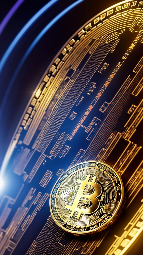A fantastic cyber world Bitcoin most Rotating or stationary It emits a fascinating light