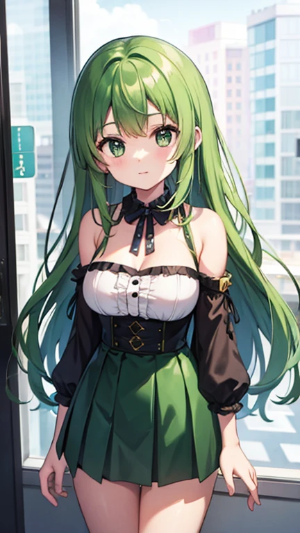 Green Hair Long、tits、Idol