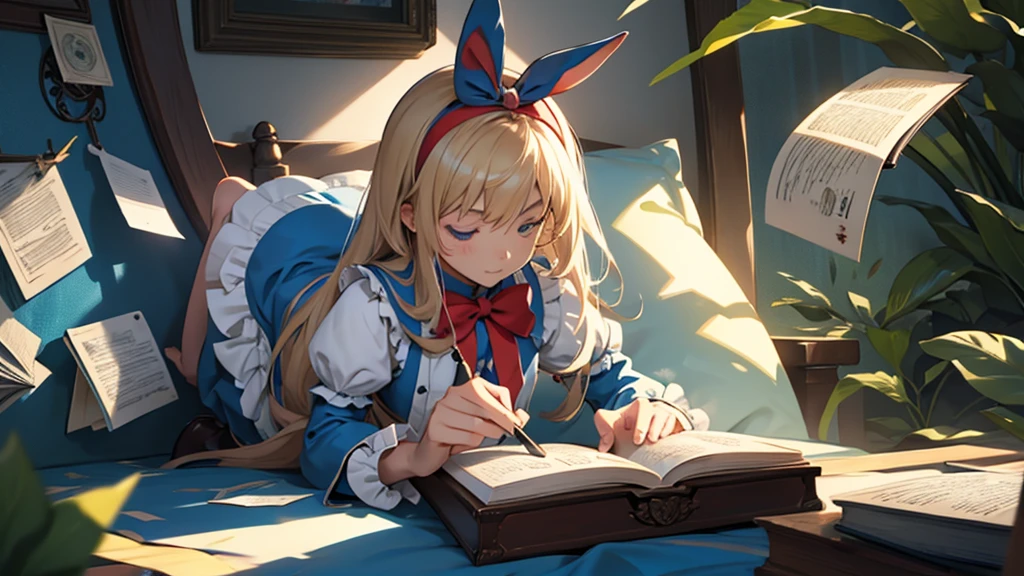 Make a cover for a YouTube video about the book Alice in Wonderland