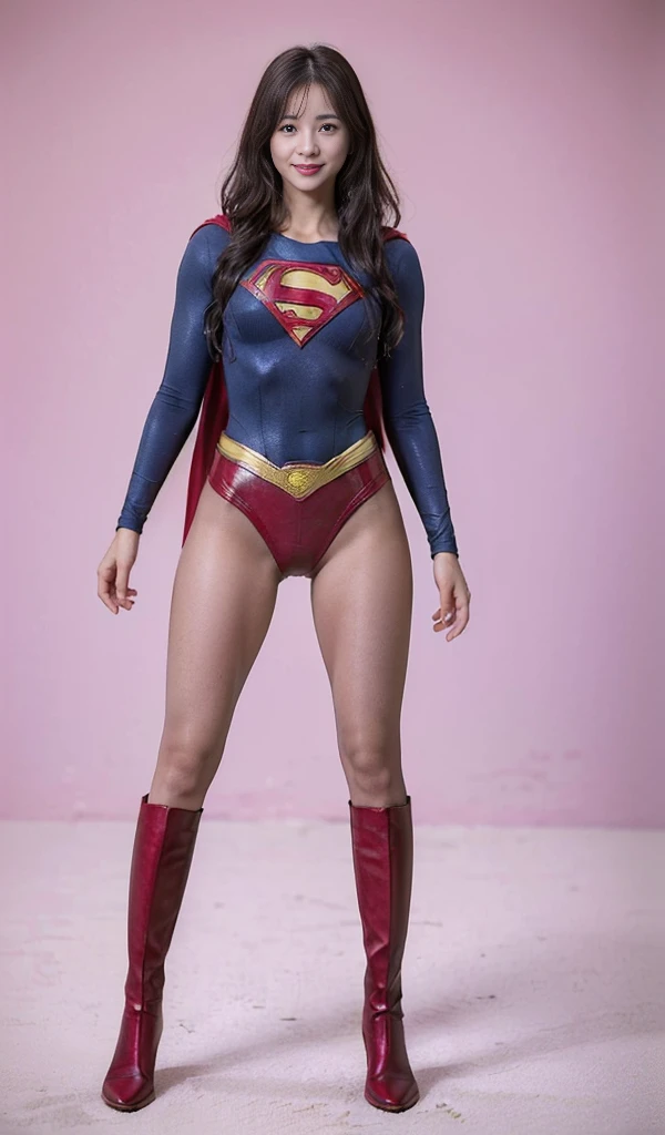 No background、(((Sweating profusely))).(((Beautiful legs in black tights.)))、(((Legally express the beauty of your smile)))、((((Make the most of your original images)))、(((体にぴったりフィットするSupergirl Costume)))、(((Supergirl Costume)))、(((short and beautiful hair)))、(((suffering)))、(((Please wear black tights....、Wear red boots)))、((Best image quality、8K))、((Highest quality、8K、masterpiece:1.3))、(((Preserve background )))、Sharp focus:1.2、Beautiful woman with perfect figure:1.4、Slim Abs:1.2、Wet body:1.5、Highly detailed face and skin texture、8K