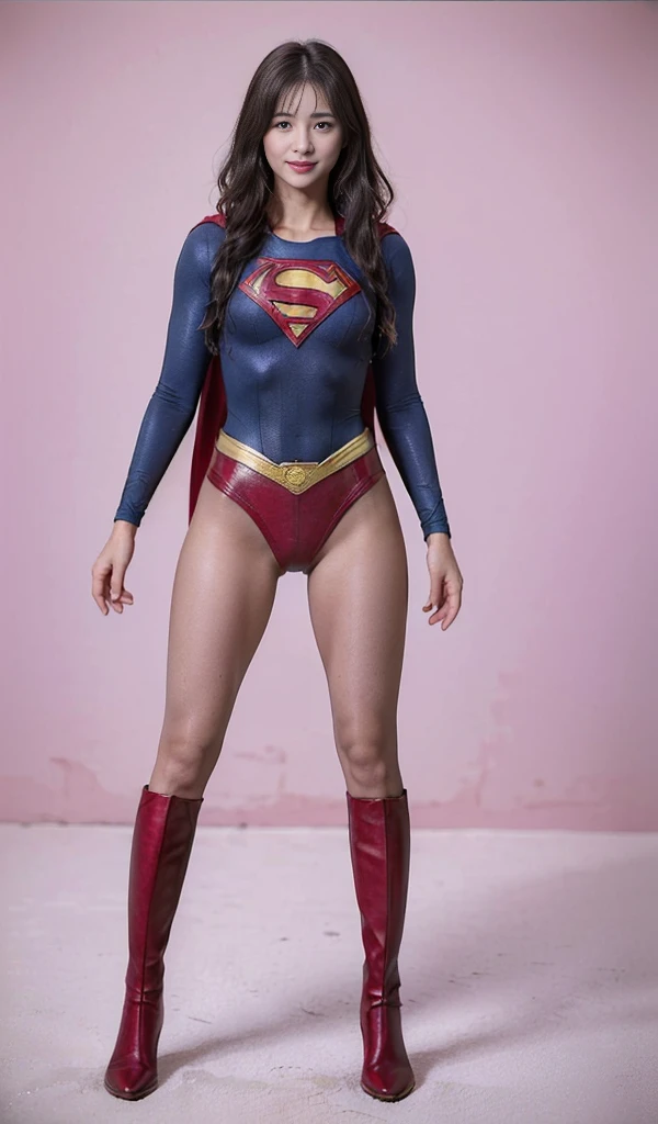 No background、(((Sweating profusely))).(((Beautiful legs in black tights.)))、(((Legally express the beauty of your smile)))、((((Make the most of your original images)))、(((体にぴったりフィットするSupergirl Costume)))、(((Supergirl Costume)))、(((short and beautiful hair)))、(((suffering)))、(((Please wear black tights....、Wear red boots)))、((Best image quality、8K))、((Highest quality、8K、masterpiece:1.3))、(((Preserve background )))、Sharp focus:1.2、Beautiful woman with perfect figure:1.4、Slim Abs:1.2、Wet body:1.5、Highly detailed face and skin texture、8K