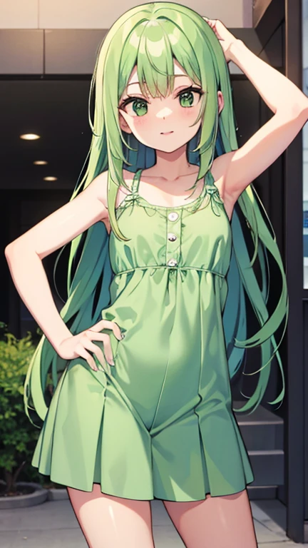 Green Hair Long、