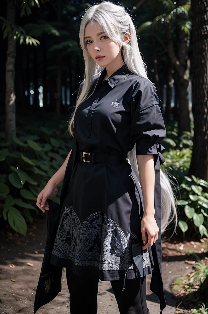 award winning,, 1girl, in the dark, deep shadow, low key,cowboy shot,(official clothing:1.4) ,long hair,white hair,