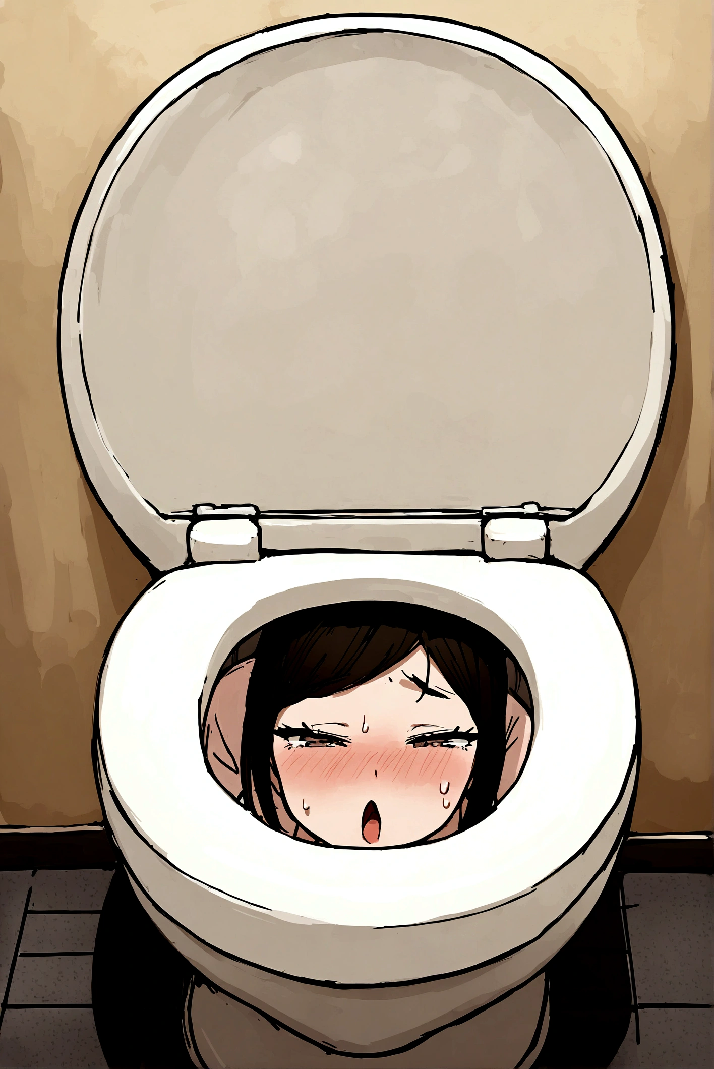 ,Feeling the urge to urinate, Own, masterpiece, best quality, Very detailed ,Beautiful face and eyes,1 Girl,Stand on the train,(((A lot of people))), whole body,Black Hair,sports shoes, (blush:1.2), (Mature female),