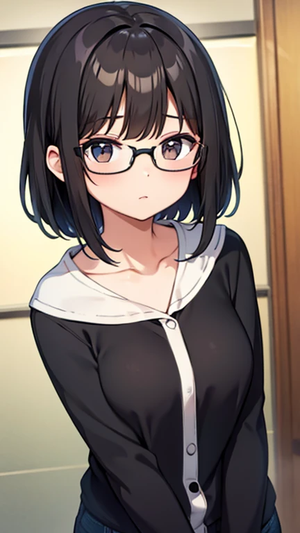 Black hair glasses、