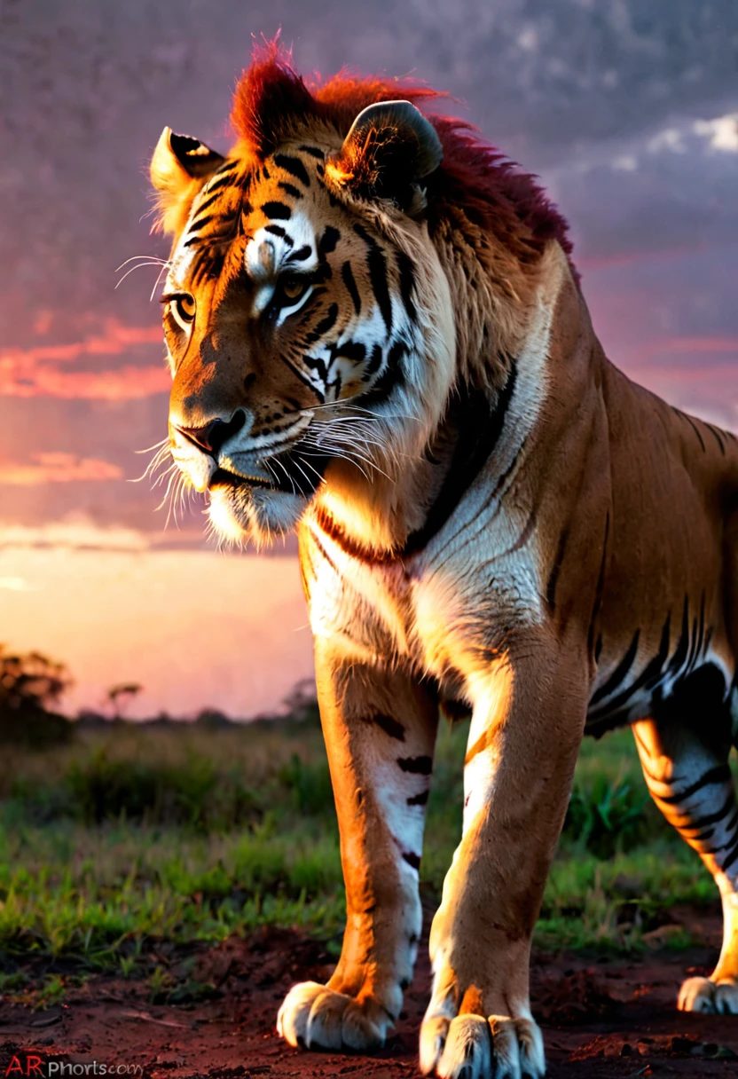 Beasts of the light, Liandra, Bloody Neat, southern pride, photorealistic, atmospheric, cinematic lighting, sunset, cgi, cinematic, 4k, --ar 16:9