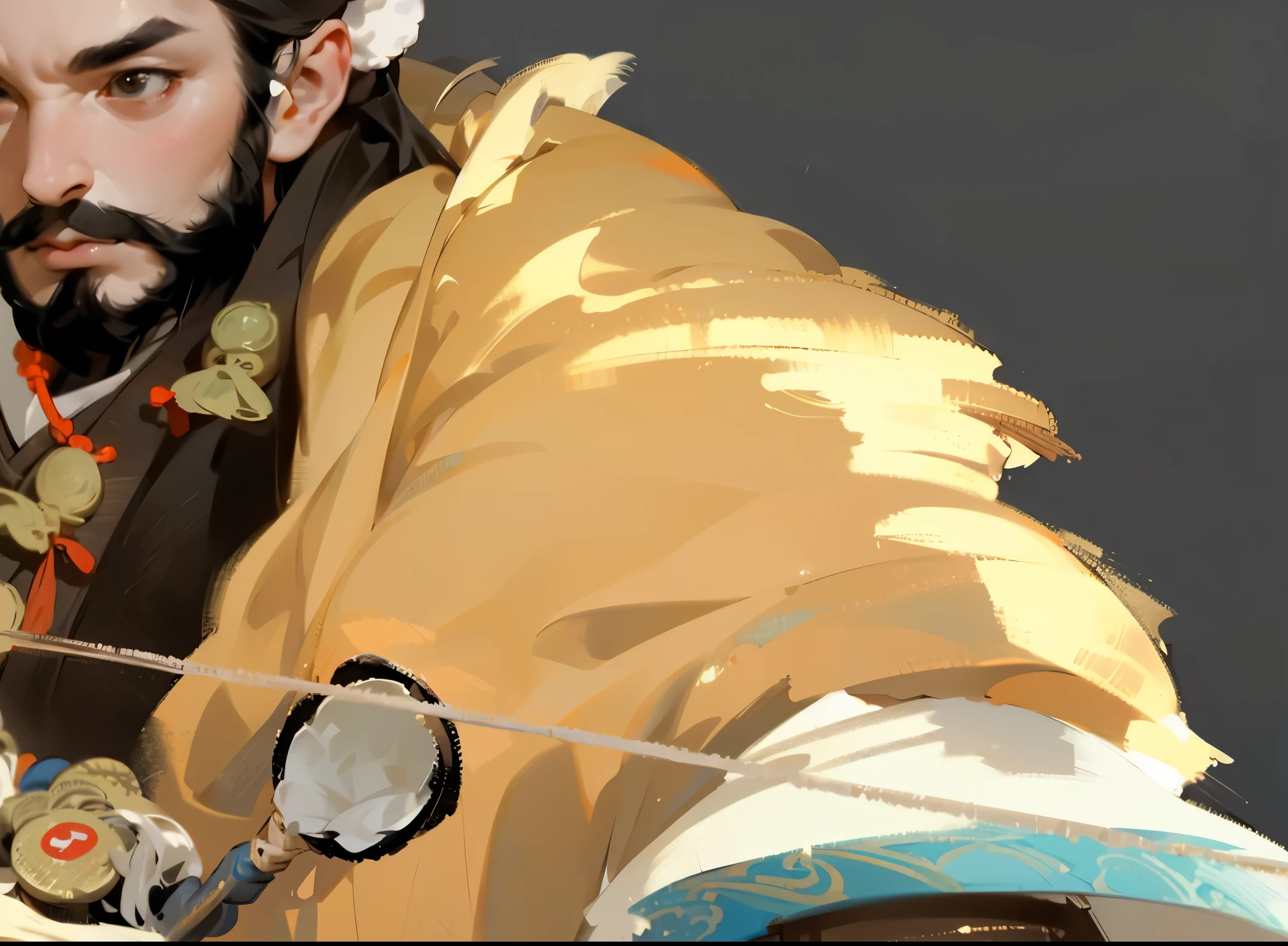 ,China衣服，Hanfu，masterpiece, Best quality, 8K, light, Ultra-high resolution, China画, White background, China艺术, Hanfu,  Upper part of the body,Hanfu，high quality, ，Meticulous portrayal，Clear structure，Precise construction，，，，，China，clean brush stroke，Realistic,Upper Body，fur，braid，Western Region Clothing，People from the Western Regions