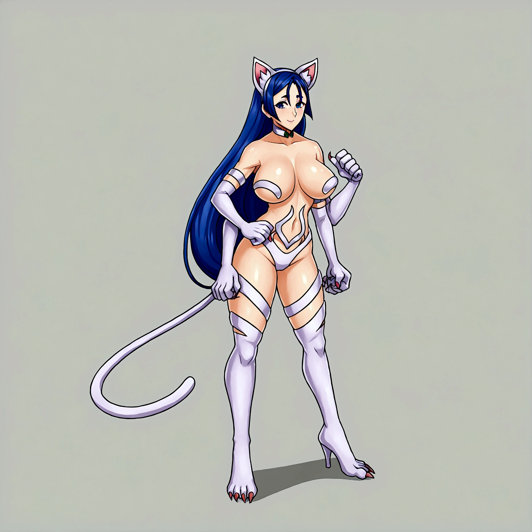 Raikou, Felicia outfit with catsuit, 4 arms, full body.