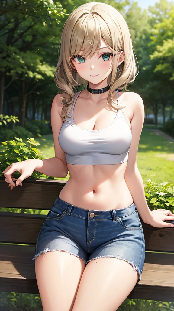 ((front view shot)), ((A very cute girl sitting on floor, and wearing a white silk extreme micro string, a loincloth of white silk string, in a beautiful park)), ((smug look)), ((wearing a white silk plunging shirt: 1.5)), (big breasts :1.4), 8k, RAW photo, (highly detailed skin:1.2), photography, masterpiece, best quality, dark grey background, (a beautiful caucasian girl with beautiful blue eyes, gorgeous light blonde hair, white skin, beautiful abs,Ultra-detailed face, ((Detailed eyes)),