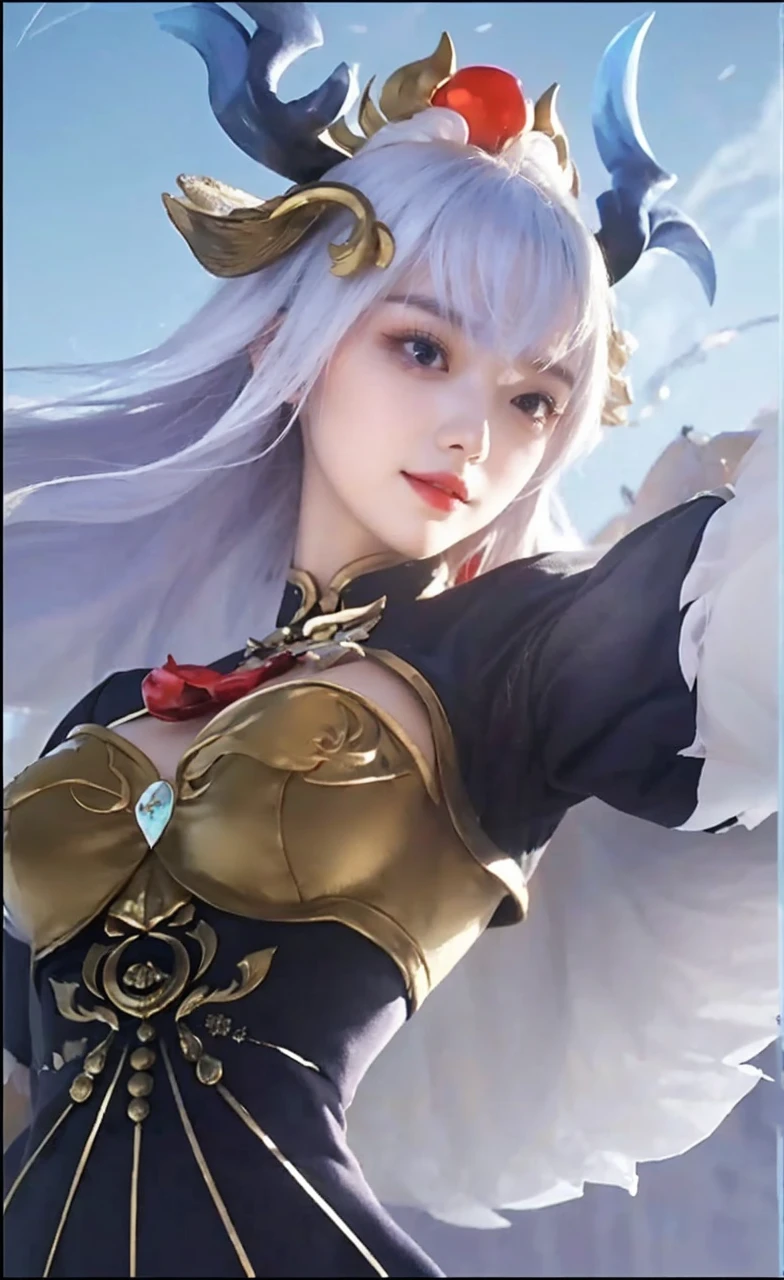 masterpiece, best picture quality, high quality, beautiful girl, Japanese, Japanese school girl, popular Korean makeup, detailed, swollen eyes, detailed eyes, detailed skin, beautiful skin, ultra high resolution, (reality: 1.4), very beautiful, slightly younger face, beautiful skin, slender, (ultra realistic), (illustration), (high resolution), (8K), (highly detailed), (best illustration), (beautifully detailed eyes), (super detailed), (wallpaper), (detailed face), looking at viewer, fine details, detailed face, pureerosfaceace_v1, smiling, looking straight ahead, looking straight ahead, angle from waist up, realistic photo, bright lighting, professional lighting, blonde, long hair, dark abandoned, big red moon, gorgeous red and black dress, mature woman,Kissshot Acerola Orion Heart Underblade