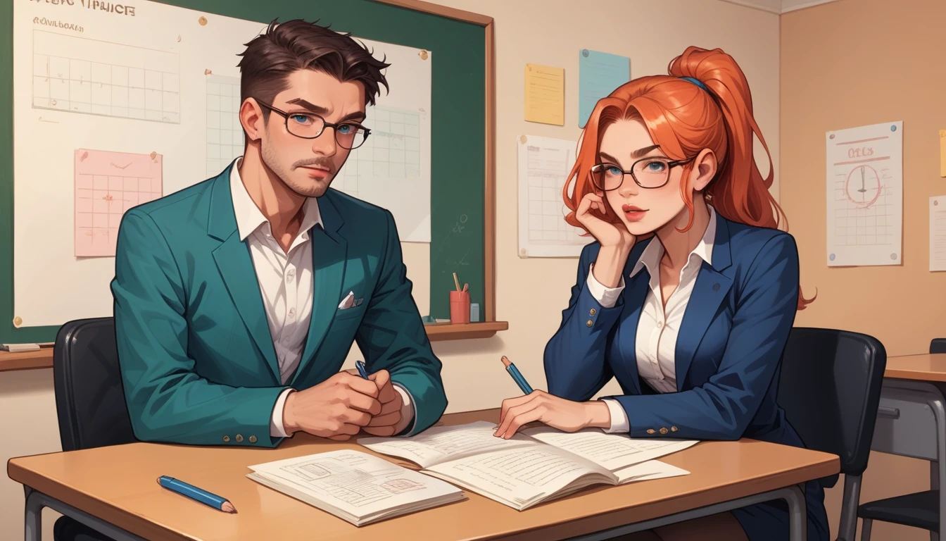 English teacher，Seriously teach，high quality，Q version