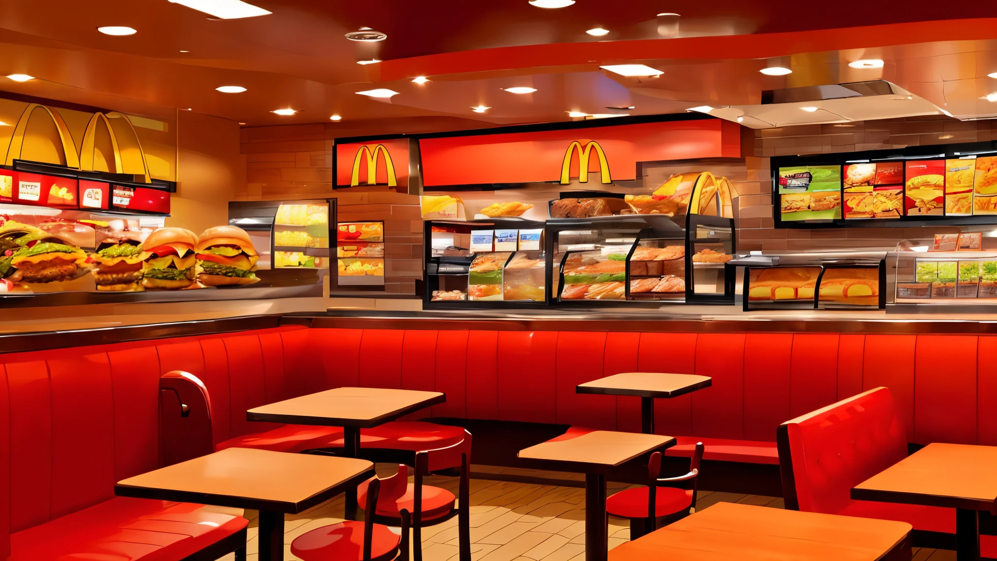 (((Masterpiece))), (high quality),Inside a McDonald's store,(Inside a fast food restaurant:1.5)