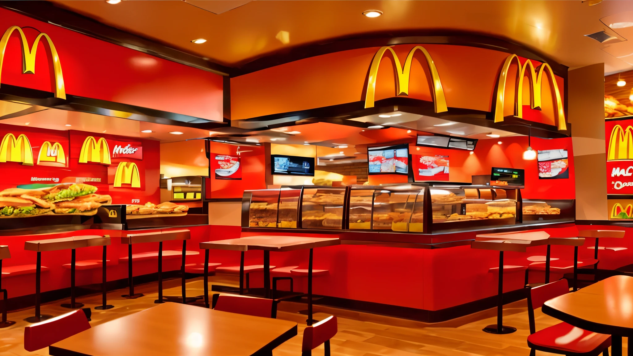 (((Masterpiece))), (high quality),Inside a McDonald's store,(Inside a fast food restaurant:1.5)