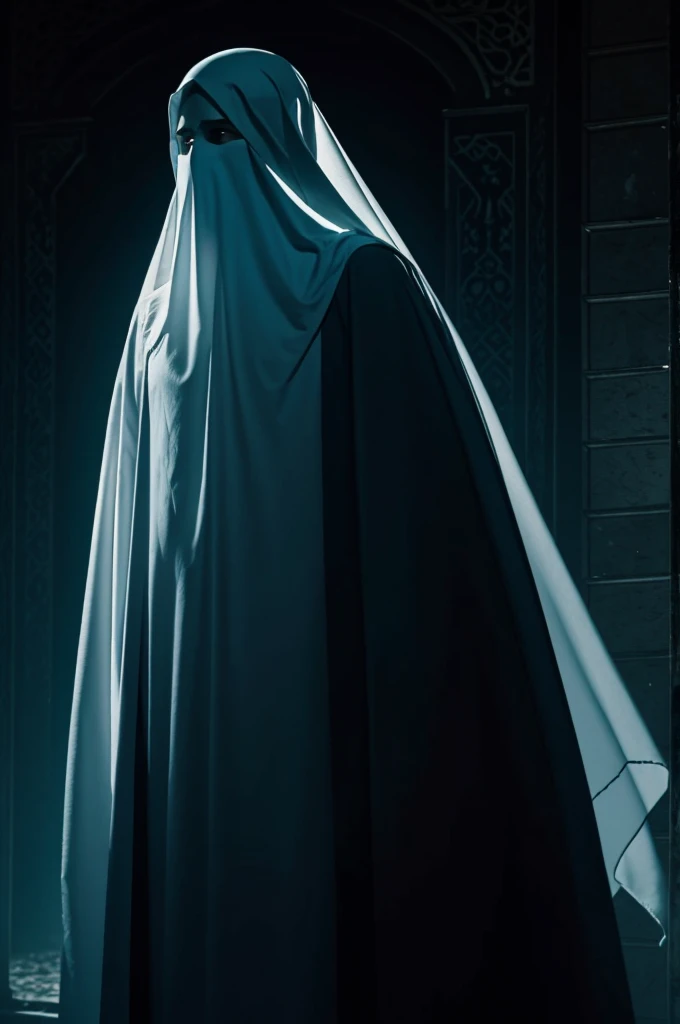 A Muslim ghost king in a dark atmosphere