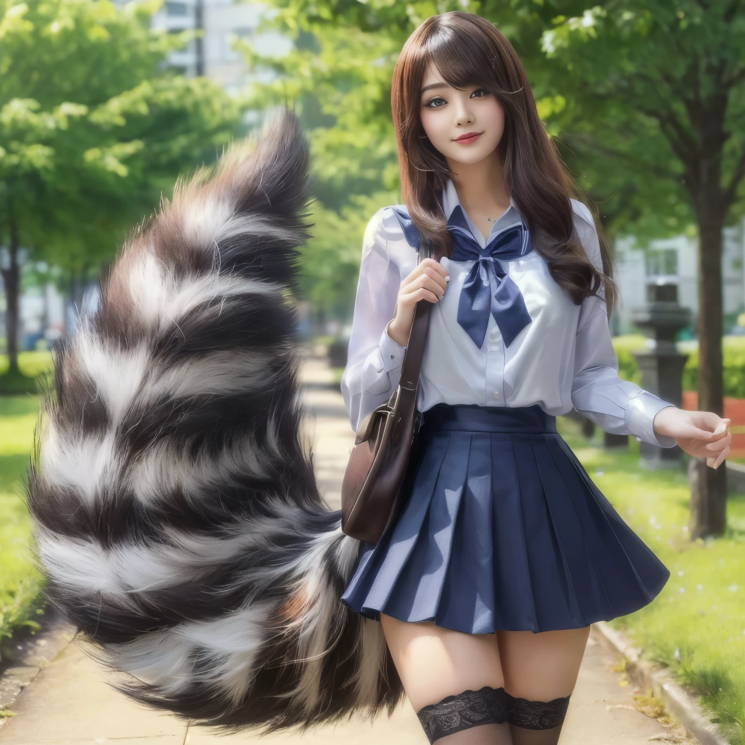 masterpiece, best quality, photograph, Bushy Tail